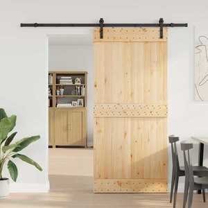 vidaXL Ușă glisantă NARVIK Natural și Negru 95 x 210 cm (213, 5 cm) imagine