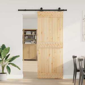 vidaXL Ușă glisantă NARVIK Natural și Negru 80 x 210 cm (152, 5 cm) imagine