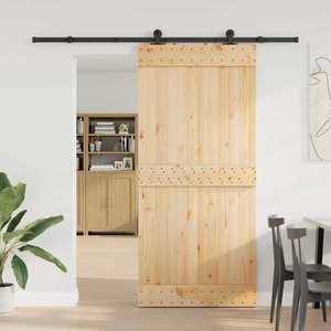 vidaXL Ușă glisantă NARVIK Natural și Negru 95 x 210 cm (213, 5 cm) imagine