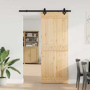 vidaXL Ușă glisantă NARVIK Natural și Negru 80 x 210 cm (152, 5 cm) imagine