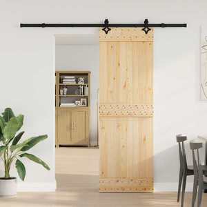 vidaXL Ușă glisantă NARVIK Natural și Negru 70 x 210 cm (213, 5 cm) imagine