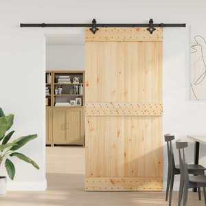 vidaXL Ușă glisantă NARVIK Natural și Negru 100 x 210 cm (213, 5 cm) imagine