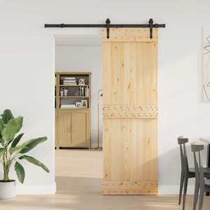 vidaXL Ușă glisantă NARVIK Natural și Negru 70 x 210 cm (152, 5 cm) imagine