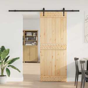 vidaXL Ușă glisantă NARVIK Natural și Negru 80 x 210 cm (213, 5 cm) imagine