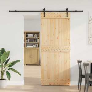 vidaXL Ușă glisantă NARVIK Natural și Negru 85 x 210 cm (213, 5 cm) imagine