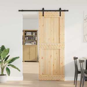 vidaXL Ușă glisantă NARVIK Natural și Negru 85 x 210 cm (152, 5 cm) imagine