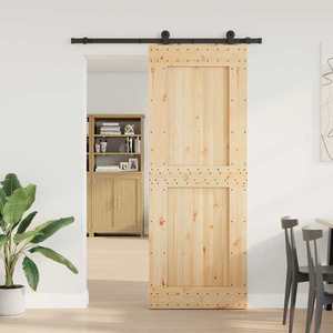 vidaXL Ușă glisantă NARVIK Natural și Negru 85 x 210 cm (152, 5 cm) imagine