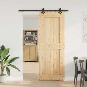 vidaXL Ușă glisantă NARVIK Natural și Negru 85 x 210 cm (152, 5 cm) imagine