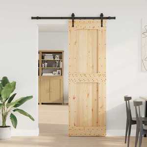 vidaXL Ușă glisantă NARVIK Natural și Negru 70 x 210 cm (152, 5 cm) imagine