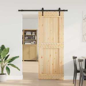 vidaXL Ușă glisantă NARVIK Natural și Negru 85 x 210 cm (152, 5 cm) imagine