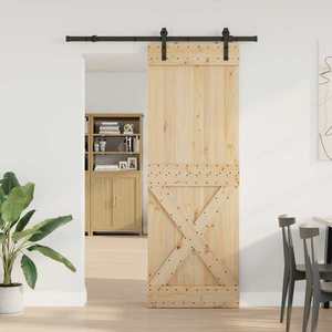 vidaXL Ușă glisantă NARVIK Natural și Negru 80 x 210 cm (152, 5 cm) imagine