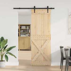 vidaXL Ușă glisantă NARVIK Natural și Negru 80 x 210 cm (152, 5 cm) imagine