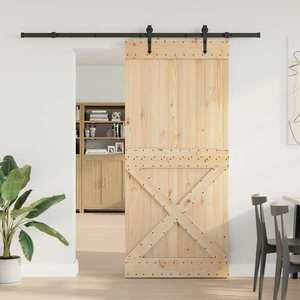 vidaXL Ușă glisantă NARVIK Natural și Negru 100 x 210 cm (213, 5 cm) imagine