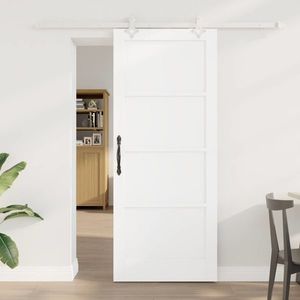 vidaXL Ușă glisantă Alb 83 x 202 cm Lemn masiv de pin imagine