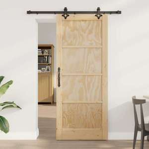 vidaXL Ușă glisantă ORKDAL natural 83 x 202 cm Lemn masiv de pin imagine