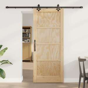 vidaXL Ușă glisantă ORKDAL natural 83 x 202 cm Lemn masiv de pin imagine