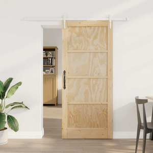 vidaXL Ușă glisantă ORKDAL Natural și Alb 86 x 198, 5 cm imagine