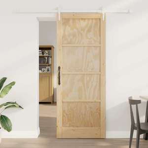 vidaXL Ușă glisantă ORKDAL Natural și Alb 83 x 211 cm imagine