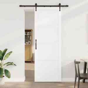 vidaXL Ușă glisantă ORKDAL Alb 83 x 232 cm Lemn masiv de pin imagine
