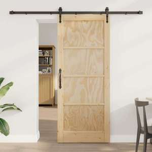 vidaXL Ușă glisantă ORKDAL natural 83 x 202 cm Lemn masiv de pin imagine