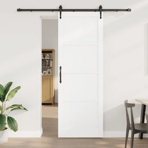 vidaXL Ușă glisantă ORKDAL Alb 83 x 232 cm Lemn masiv de pin imagine