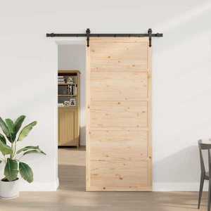 vidaXL Ușă glisantă natural 80 x 208 cm Lemn masiv de pin imagine