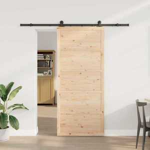 vidaXL Ușă glisantă natural 100 x 208 cm Lemn masiv de pin imagine