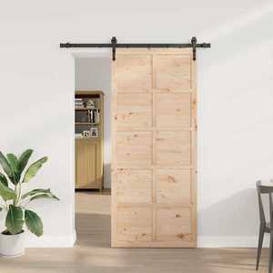 vidaXL Ușă glisantă natural 80 x 208 cm Lemn masiv de pin imagine