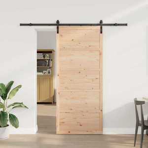 vidaXL Ușă glisantă natural 80 x 208 cm Lemn masiv de pin imagine