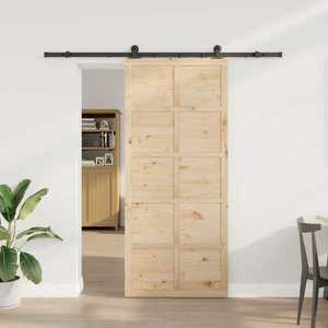 vidaXL Ușă glisantă natural 80 x 208 cm Lemn masiv de pin imagine