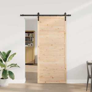 vidaXL Ușă glisantă natural 80 x 208 cm Lemn masiv de pin imagine