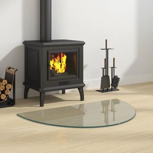 vidaXL Placă de sticlă pentru semineu Transparent 800 x 500 mm Sticlă imagine