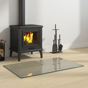 vidaXL Placă de sticlă pentru semineu Transparent 80 x 50 cm Sticlă imagine
