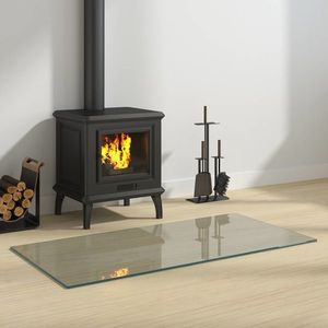 vidaXL Placă de sticlă pentru semineu Transparent 100 x 50 cm Sticlă imagine