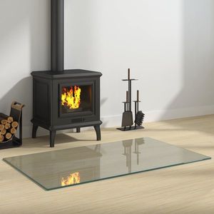 vidaXL Placă de sticlă pentru semineu Transparent 100 x 60 cm Sticlă imagine