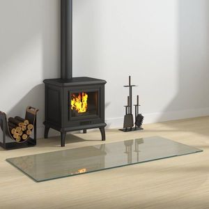 vidaXL Placă de sticlă pentru semineu Transparent 120 x 50 cm Sticlă imagine