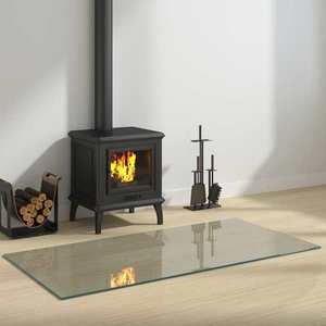 vidaXL Placă de sticlă pentru semineu Transparent 120 x 60 cm Sticlă imagine