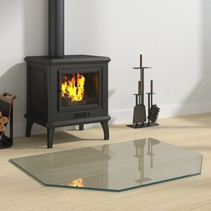 vidaXL Placă de sticlă pentru semineu Transparent 80 x 60 cm Sticlă imagine