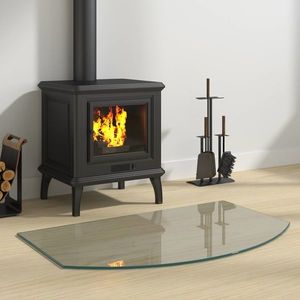 vidaXL Placă de sticlă pentru semineu Transparent 80 x 50 cm Sticlă imagine