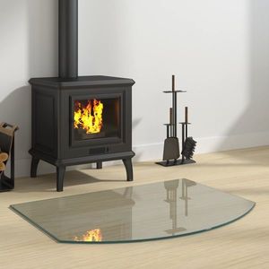 vidaXL Placă de sticlă pentru semineu Transparent 80 x 60 cm Sticlă imagine
