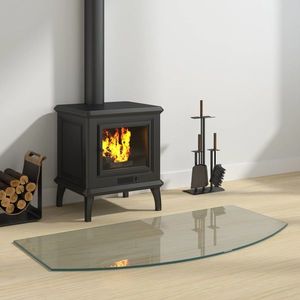 vidaXL Placă de sticlă pentru semineu Transparent 100 x 50 cm Sticlă imagine
