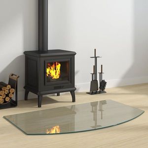 vidaXL Placă de sticlă pentru semineu Transparent 100 x 60 cm Sticlă imagine