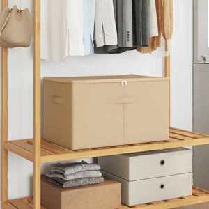 vidaXL Cutie de depozitare 2 pcs Crem 55 x 35 x 32 cm imagine