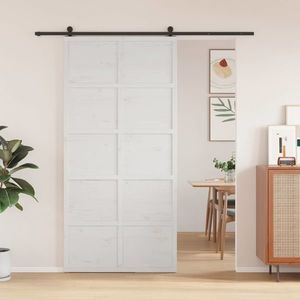 vidaXL Ușă hambar Alb 100 x 208 cm Lemn masiv de pin imagine
