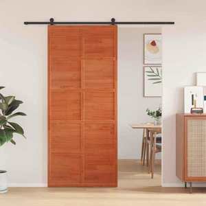 vidaXL Ușă hambar Maro ceruit 90 x 208 cm Lemn masiv de pin imagine