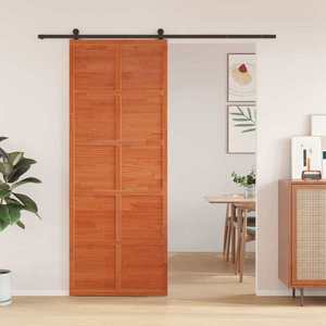 vidaXL Ușă hambar Maro ceruit 80 x 208 cm Lemn masiv de pin imagine