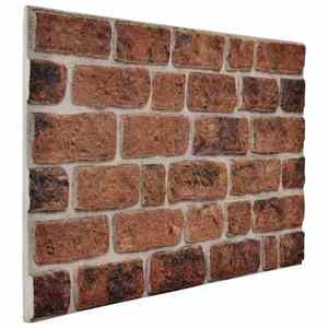 vidaXL Panouri de perete 10 pcs Cărămiziu Maro 100 x 50 cm Spumă EPS imagine