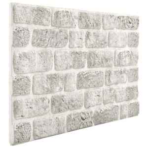 vidaXL Panouri de perete 10 pcs Gri deschis 100 x 50 cm Spumă EPS imagine