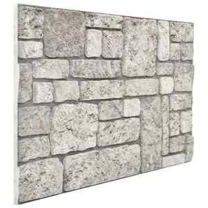 vidaXL Panouri de perete 10 pcs Gri 100 x 50 cm Spumă EPS imagine
