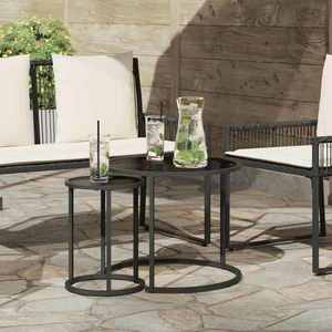 vidaXL Set de măsuțe de cafea 2 pcs 55 x 55 x 45 cm oțel imagine